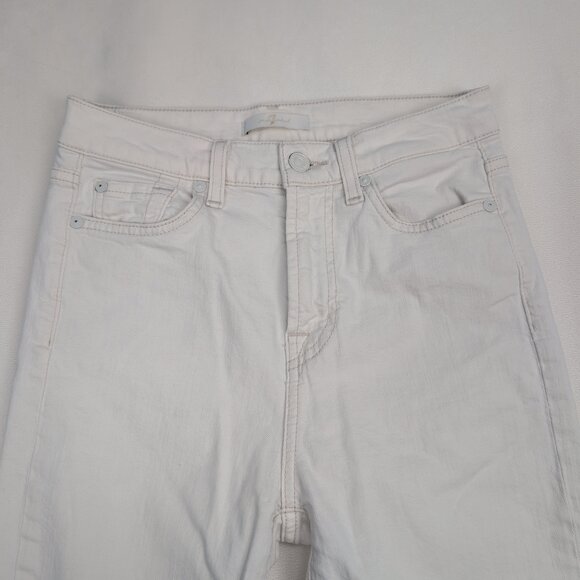 7 For All Mankind White Flare Wide Leg Jeans Sz 25 - Picture 7 of 12